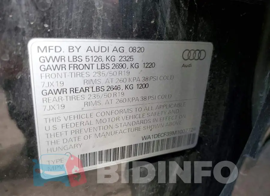 WA1DECF39M1007724 Photo# 13