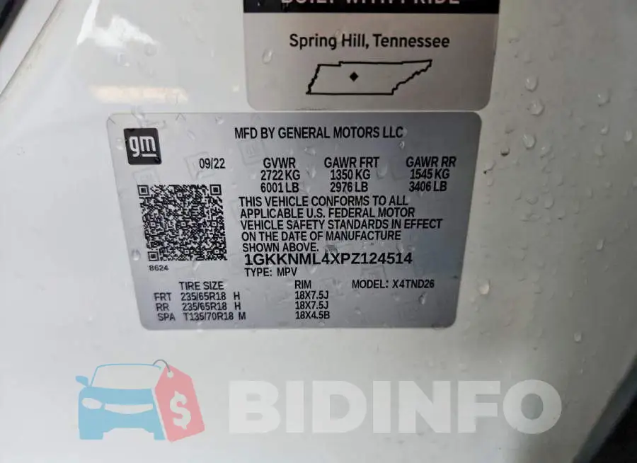 1GKKNML4XPZ124514 Photo# 12