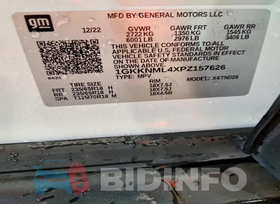 1GKKNML4XPZ157626 Photo# 13