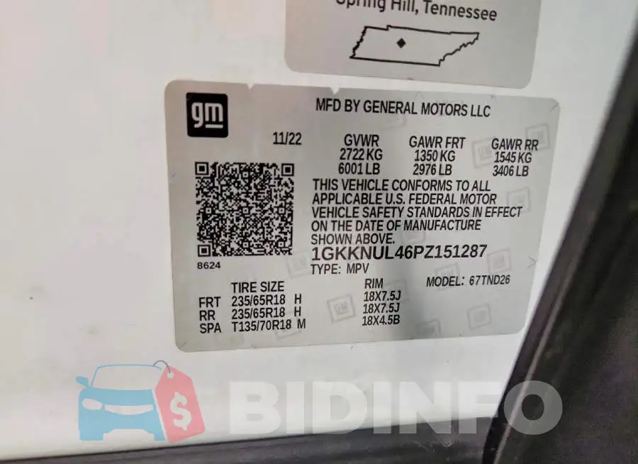 1GKKNUL46PZ151287 Photo# 13