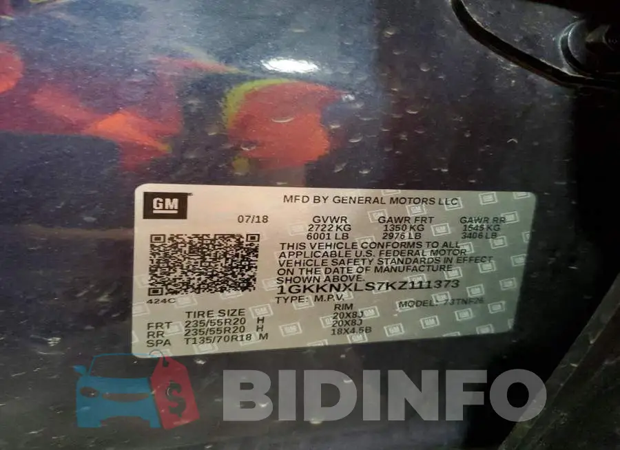 1GKKNXLS7KZ111373 Photo# 13