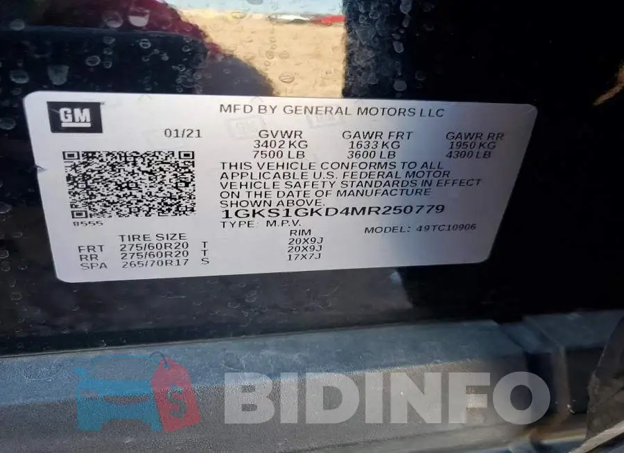 1GKS1GKD4MR250779 Photo# 13