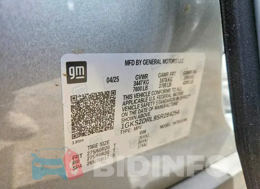 1GKS2DRL9SR284254 Photo# 13