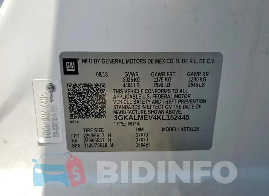 3GKALMEV4KL152445 Photo# 13