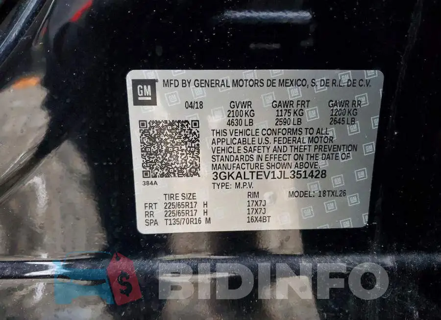 3GKALTEV1JL351428 Photo# 13