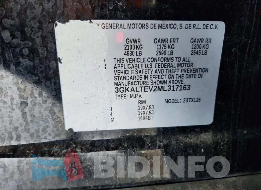 3GKALTEV2ML317163 Photo# 12
