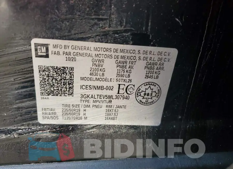 3GKALTEV5ML307940 Photo# 14