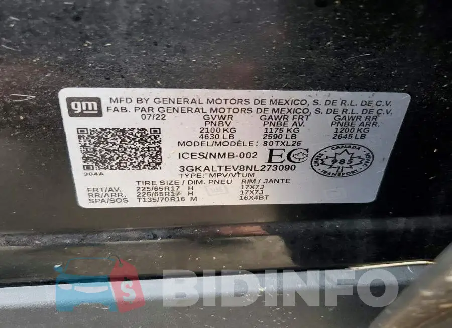 3GKALTEV8NL273090 Photo# 13