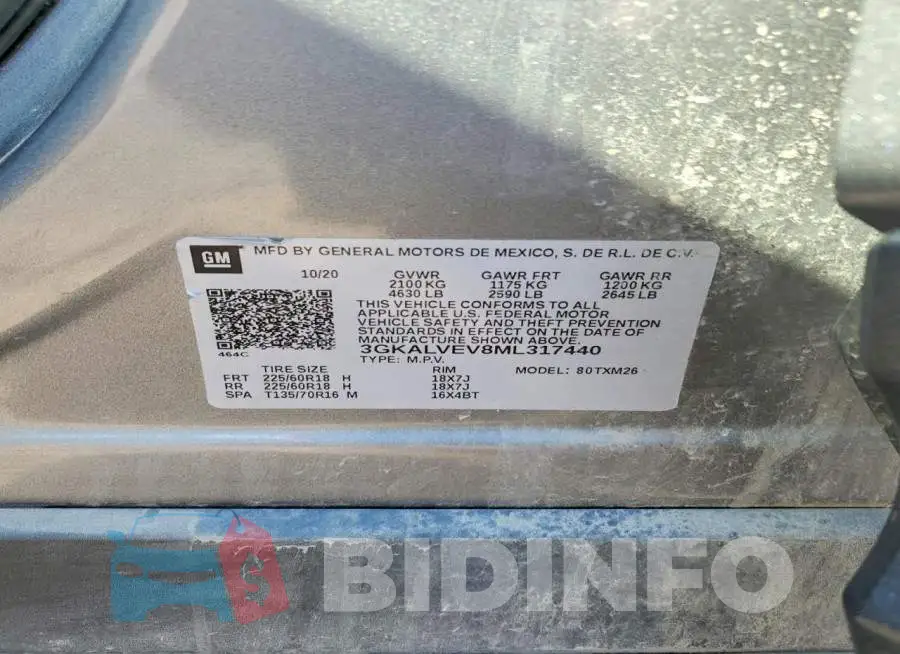 3GKALVEV8ML317440 Photo# 14