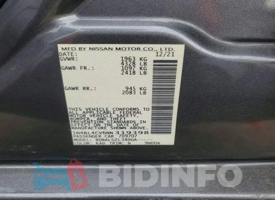 1N4BL4CV6NN319398 Photo# 12