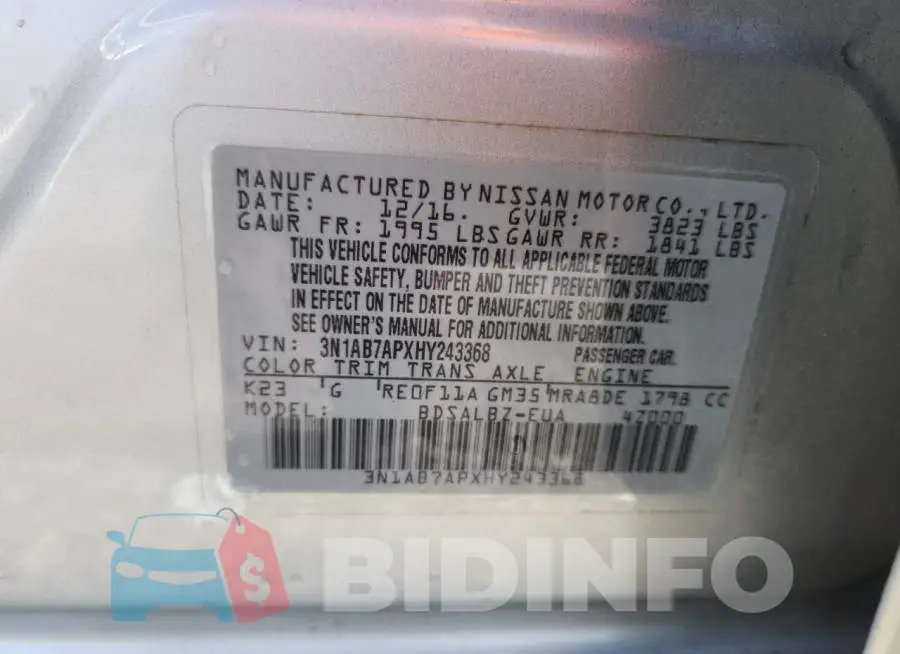 3N1AB7APXHY243368 Photo# 12