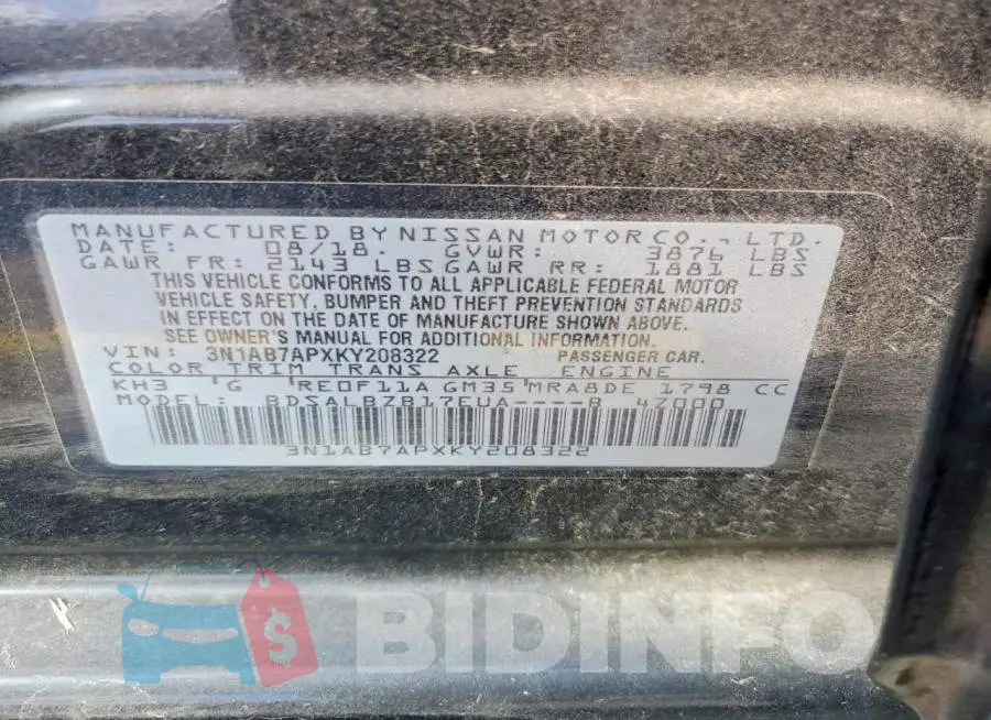 3N1AB7APXKY208322 Photo# 12