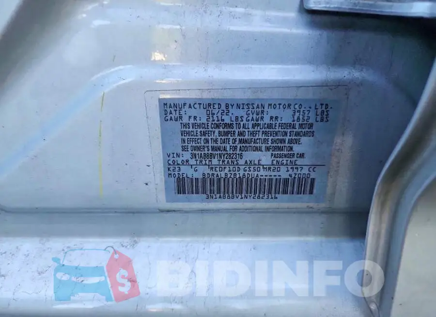 3N1AB8BV1NY282316 Photo# 12