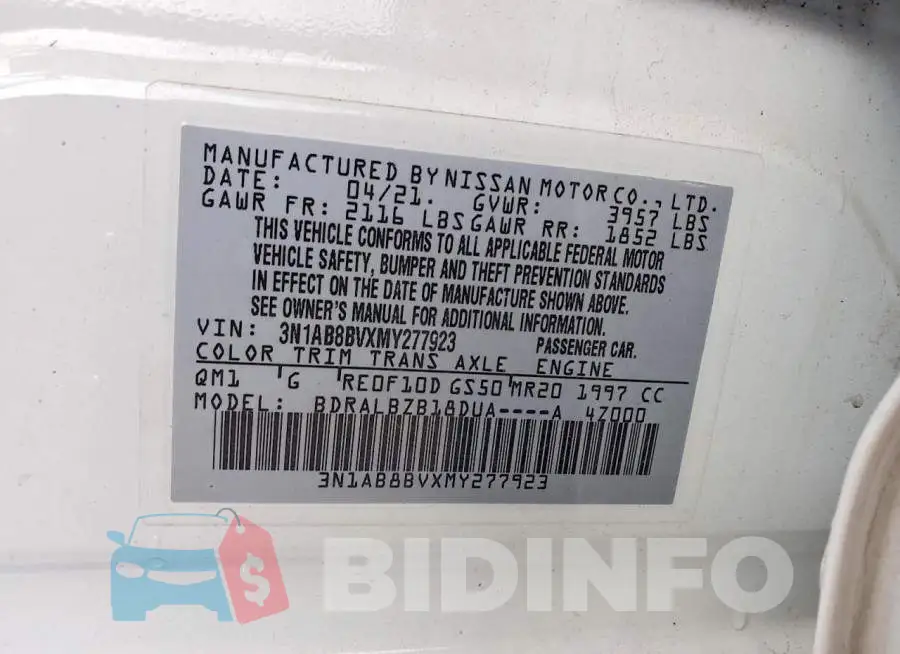 3N1AB8BVXMY277923 Photo# 12