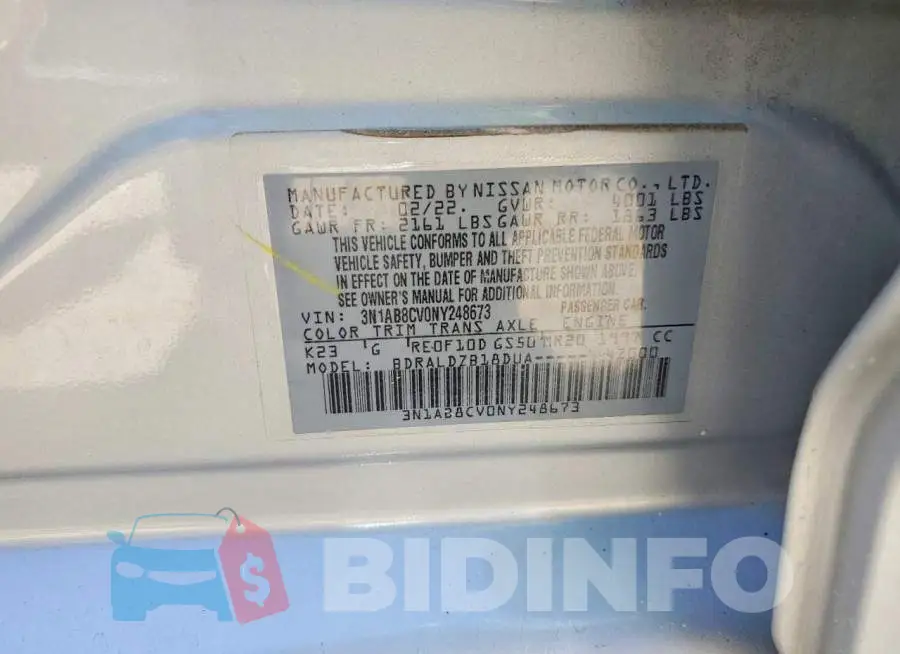 3N1AB8CV0NY248673 Photo# 12
