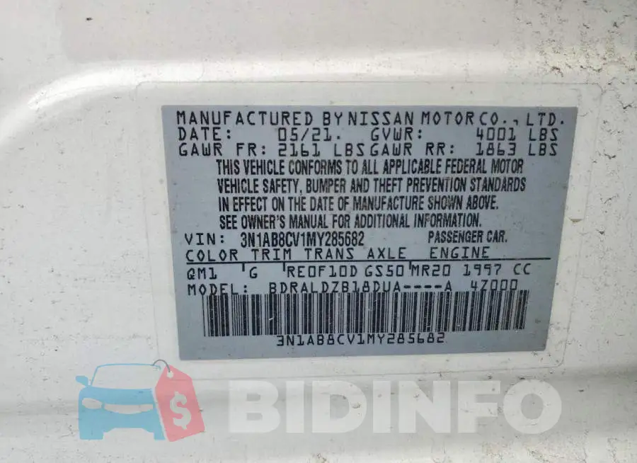 3N1AB8CV1MY285682 Photo# 12