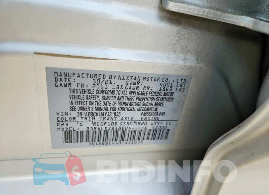 3N1AB8CV1MY331835 Photo# 12