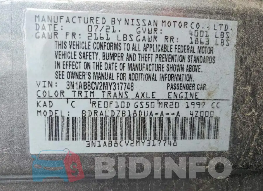 3N1AB8CV2MY317748 Photo# 13