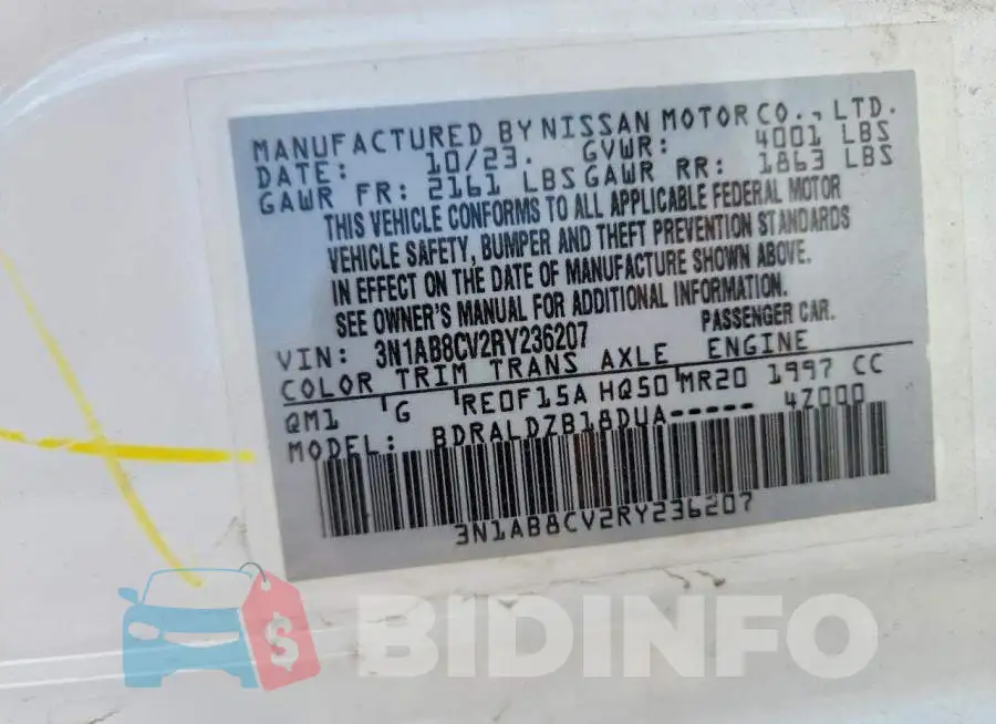 3N1AB8CV2RY236207 Photo# 12