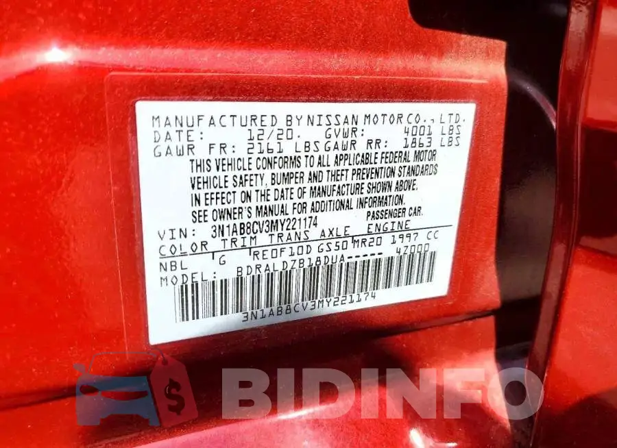 3N1AB8CV3MY221174 Photo# 12