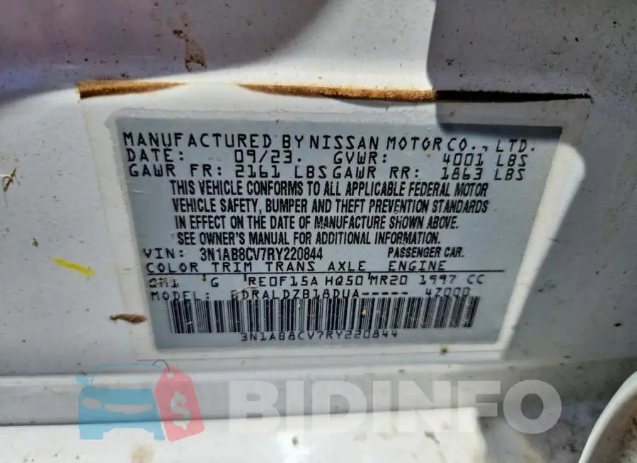 3N1AB8CV7RY220844 Photo# 12