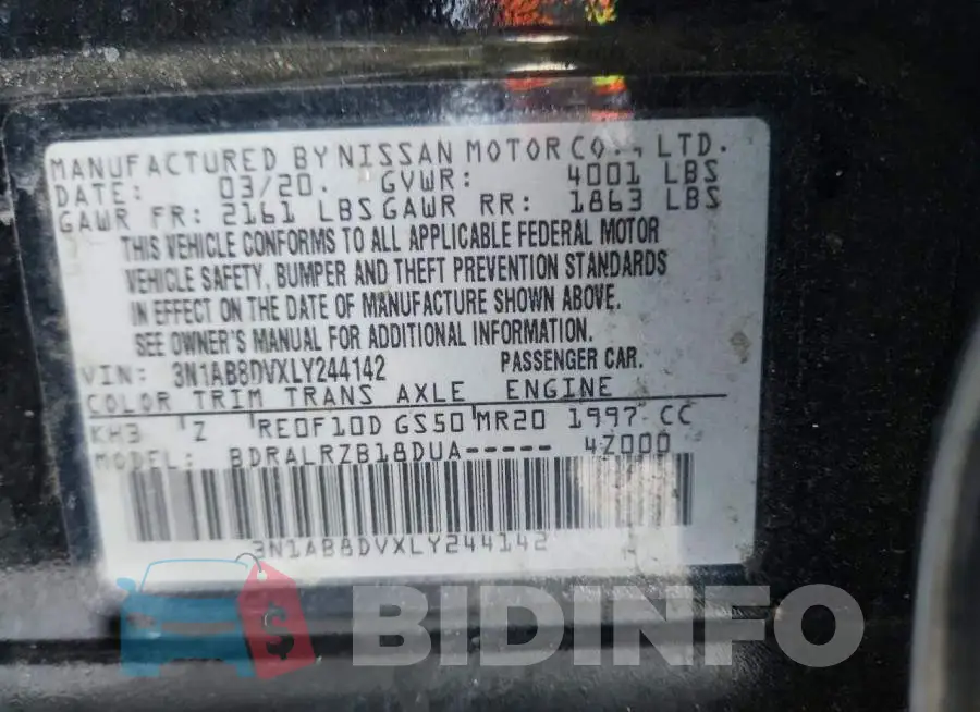 3N1AB8DVXLY244142 Photo# 12