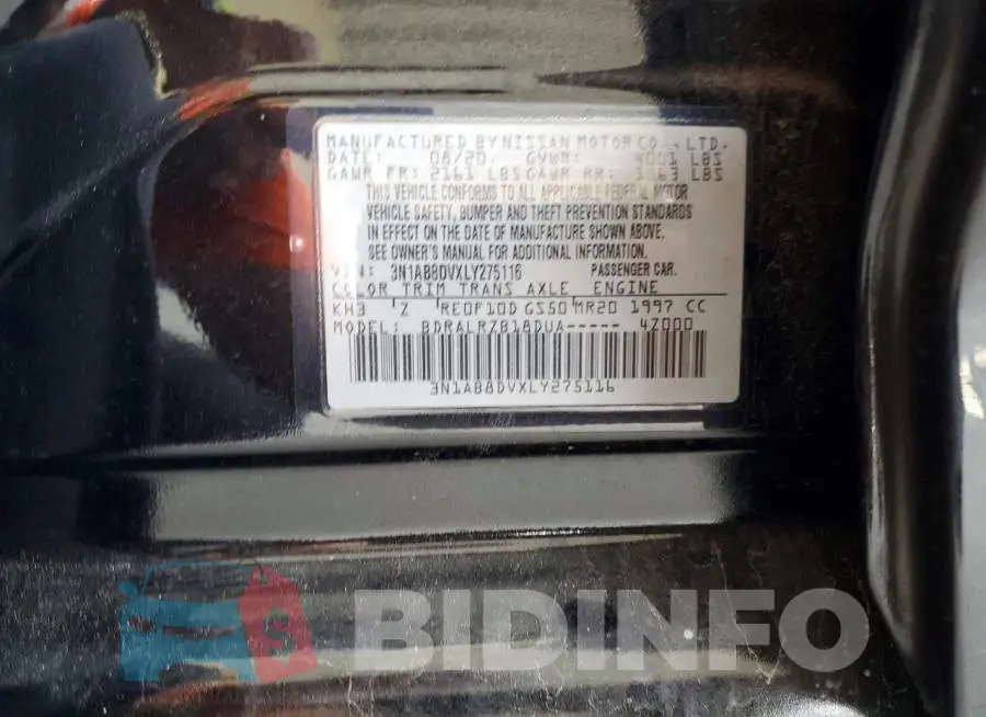 3N1AB8DVXLY275116 Photo# 12