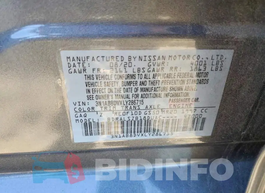 3N1AB8DVXLY286715 Photo# 12