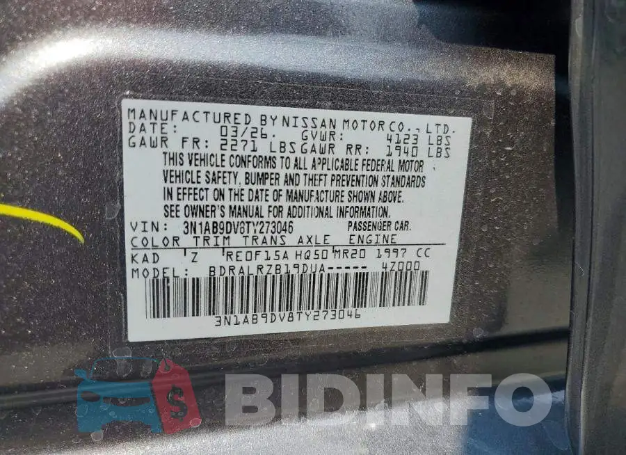 3N1AB9DV8TY273046 Photo# 12