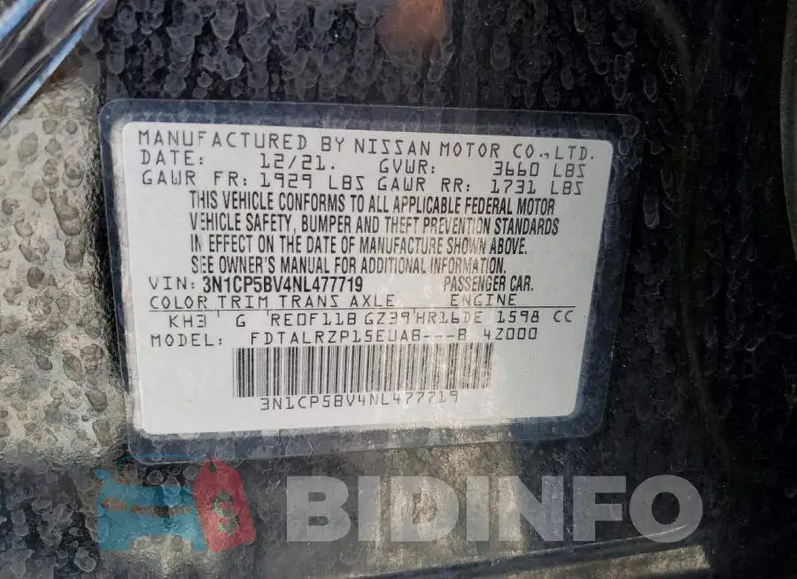 3N1CP5BV4NL477719 Photo# 13