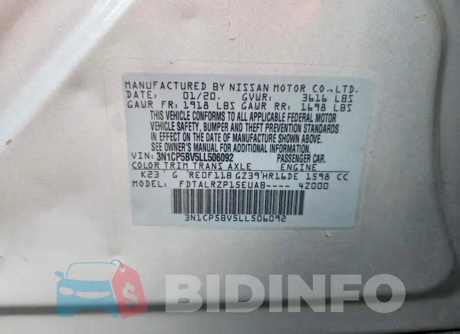 3N1CP5BV5LL506092 Photo# 12