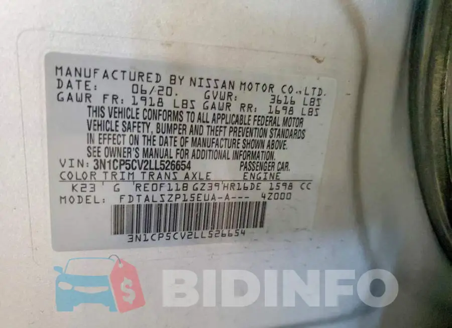 3N1CP5CV2LL526654 Photo# 13