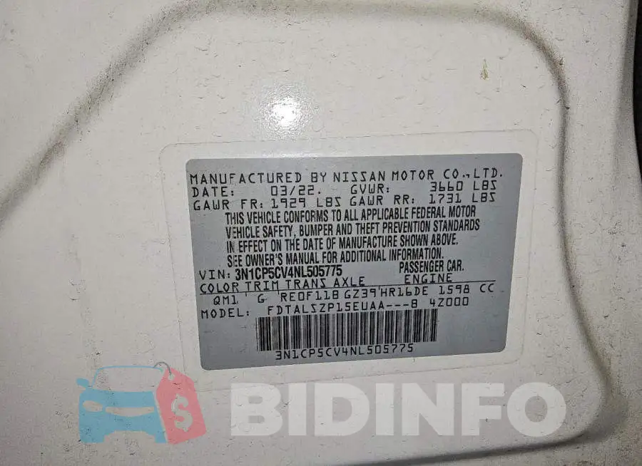 3N1CP5CV4NL505775 Photo# 14