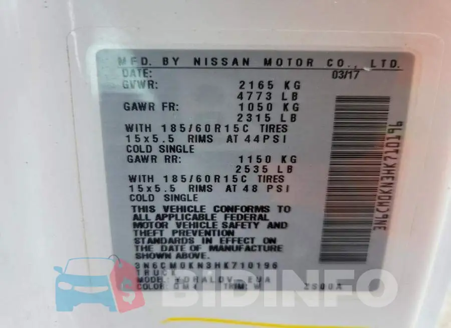 3N6CM0KN3HK710196 Photo# 14
