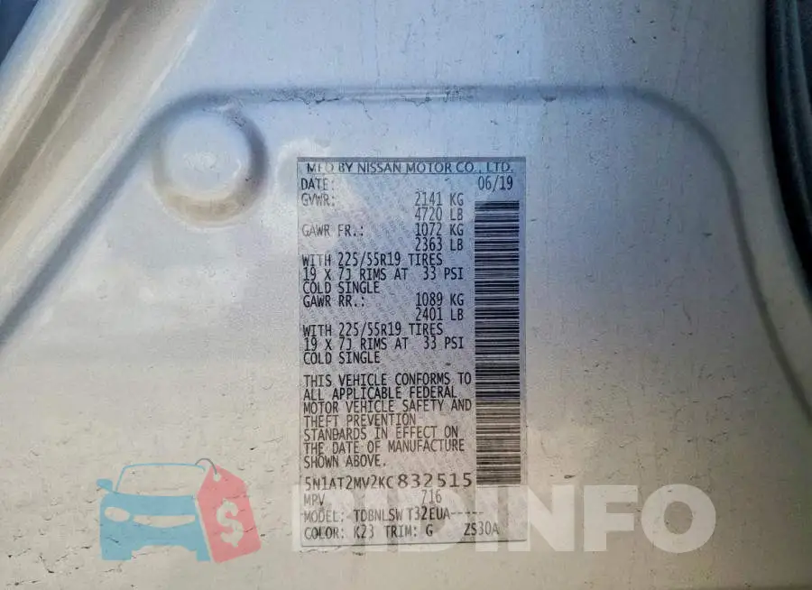5N1AT2MV2KC832515 Photo# 13