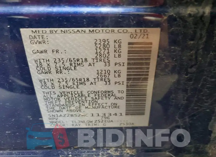 5N1AZ2BS2MC113341 Photo# 12