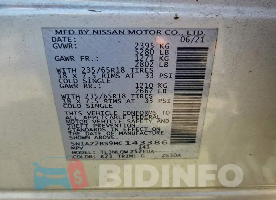 5N1AZ2BS9MC143386 Photo# 13
