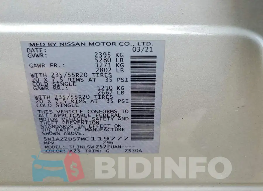 5N1AZ2DS7MC119777 Photo# 13