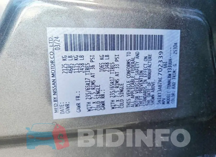 5N1BT3AB7RC702339 Photo# 13