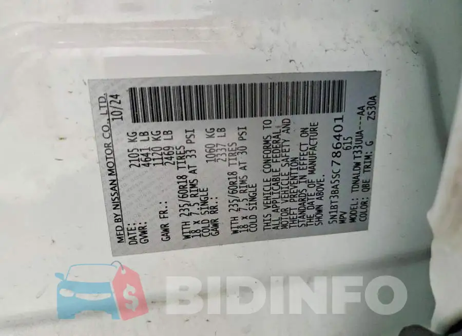 5N1BT3BA5SC786401 Photo# 14