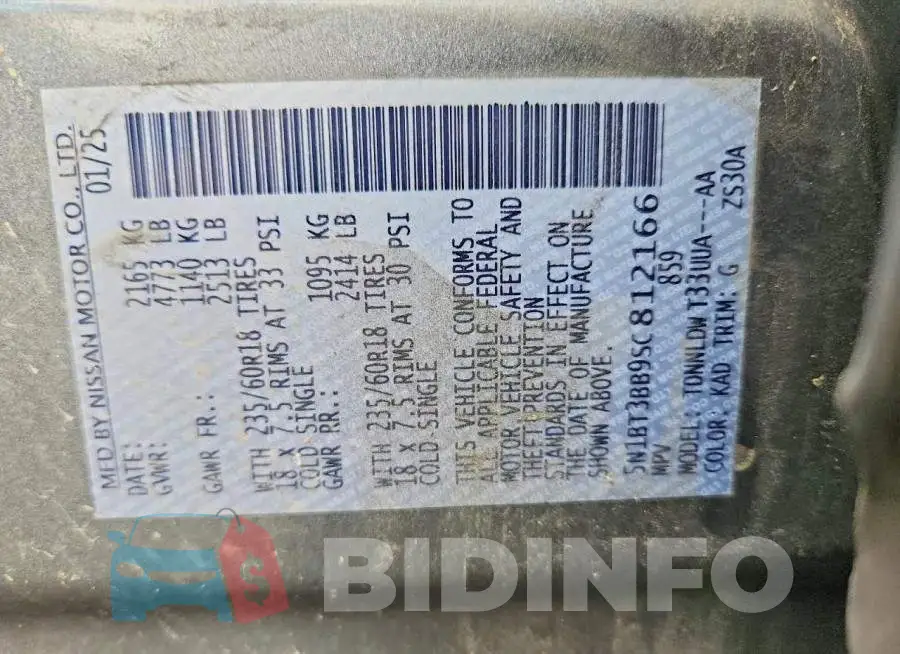 5N1BT3BB9SC812166 Photo# 13