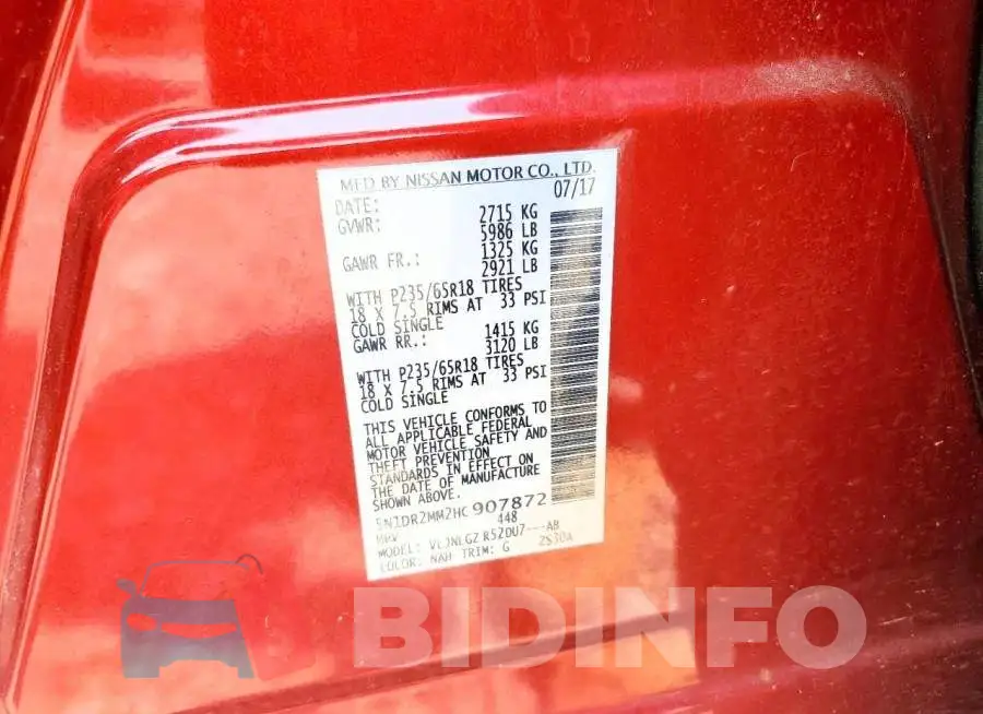 5N1DR2MM2HC907872 Photo# 13
