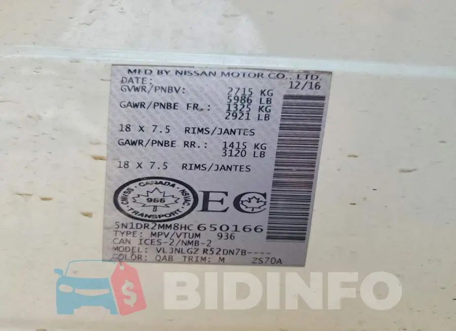 5N1DR2MM8HC650166 Photo# 14
