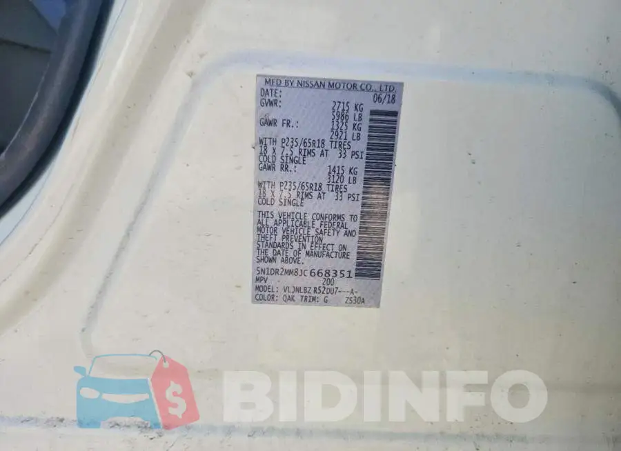 5N1DR2MM8JC668351 Photo# 13