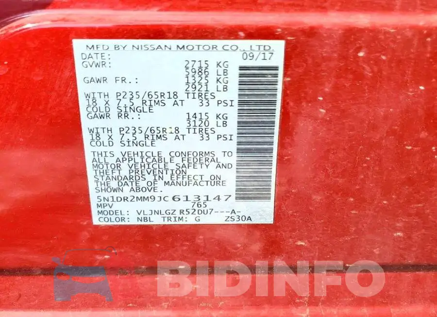 5N1DR2MM9JC613147 Photo# 14