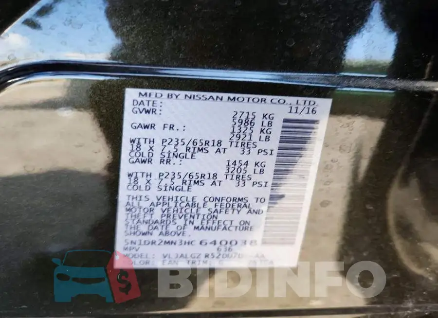 5N1DR2MN3HC640038 Photo# 14