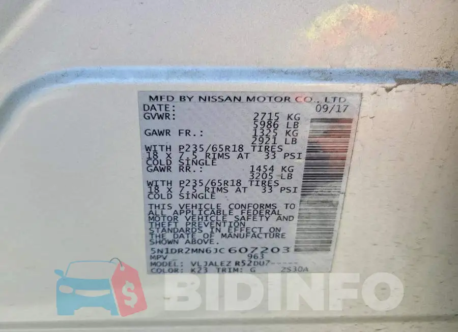 5N1DR2MN6JC607203 Photo# 13