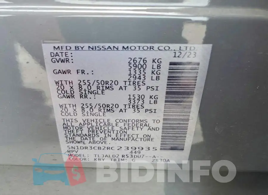 5N1DR3CB2RC239935 Photo# 13