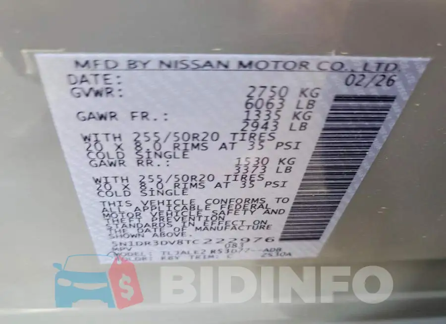 5N1DR3DV8TC222976 Photo# 14