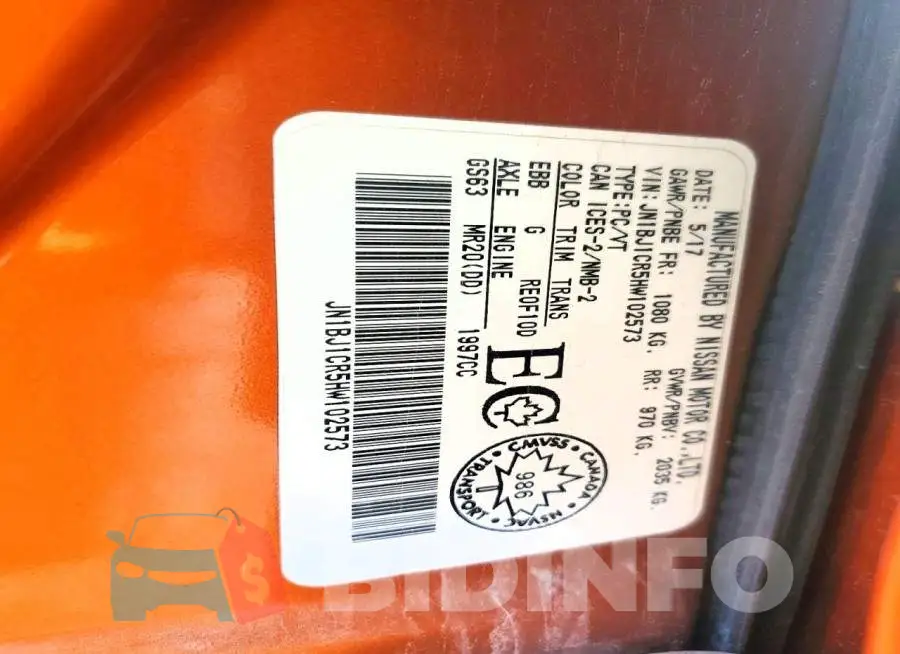 JN1BJ1CR5HW102573 Photo# 13